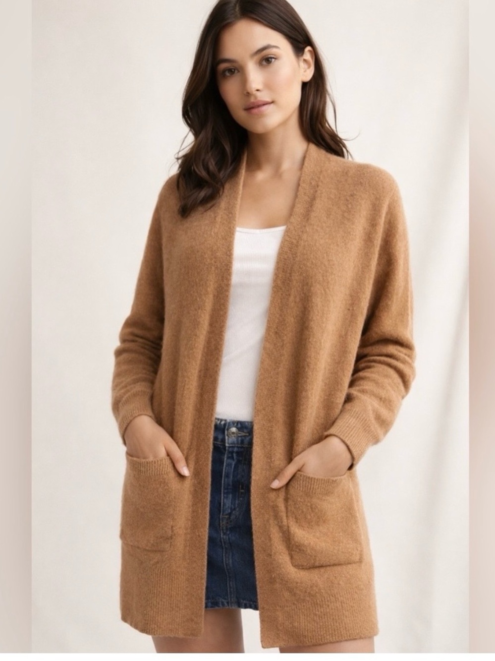 Madewell Oversized Cozy Long Pocket Cardigan Camel Size XXS (fits like a Medium)